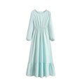 thumbnail image 1 of Gspmoly Robes d'Été, Robe Décontractée pour Femmes à la Mode à Col Rond à Manches Longues Robe Longue à Taille Robe de Travail pour Femmes Liquidation, 1 of 6