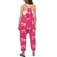 thumbnail image 4 of Girls Jumpsuit Bow Print Jumpsuits Rompers for Girls Loose Casual Rompers with Pockets Cute Outfits for Girls 4-5 Y, 4 of 6