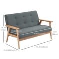 thumbnail image 3 of HOMCOM 45" Loveseat Modern 2 Seater Couch with Rubber Wood Legs Dark Grey, 3 of 10