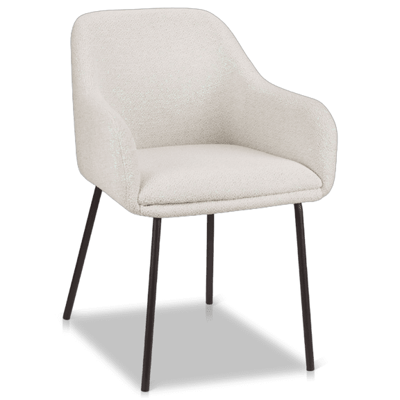 Bouclair Chaise de Salle à Manger en Tissu Avoine et Métal