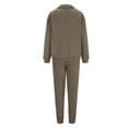 thumbnail image 3 of Timegard 2pc Sweatsuits for Women Outfits Half Zipper V Neck Long Sleeve Sweatshirt Cinch Bottom Sweatpants Workout Sets, 3 of 5