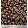 thumbnail image 2 of Soimoi Moss Georgette Fabric Floral & Circle Geometric Printed Fabric 1 Yard 42 Inch Wide, 2 of 3