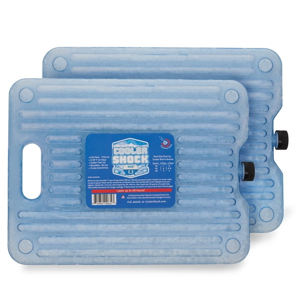 Cooler Shock Ice Packs for Cooler - Reusable, Premium, Large Ice Pack and Lunch Cooler Set for Long Term Use - Cools Faster Than Ice - Cooler Accessories
