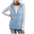 thumbnail image 2 of LSLJS Mode Femme T-Shirt Sans Manches Veste d'Hiver Extérieur Blouse à Fermeture Éclair Manteau Hauts, Gilets Extérieurs pour Femmes, 2 of 7