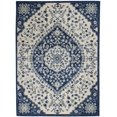 thumbnail image 1 of homeroots home decor 385626 5’ x 7’ Ivory and Blue Medallion Area Rug, 1 of 1