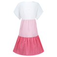 thumbnail image 4 of Kcodviy Robe Décontractée Ample à Rayures pour Femme, Robe à Pois Patchwork à Col en V, Courte, Tenue de Bureau Décontractée, Robes pour Femmes d'Été, Robe à Manches, 4 of 6