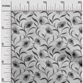 thumbnail image 2 of oneOone Cotton Jersey Gray Fabric Florals Craft Projects Decor Fabric Printed By The Yard 58 Inch Wide, 2 of 5