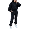 thumbnail image 2 of Ensemble de Deux Pièces pour Femmes 2023 Mode Poche Col Rond Décontracté Sweat à Manches Longues + Pantalon Ensemble de Sport pour Femmes en Solde, 2 of 7