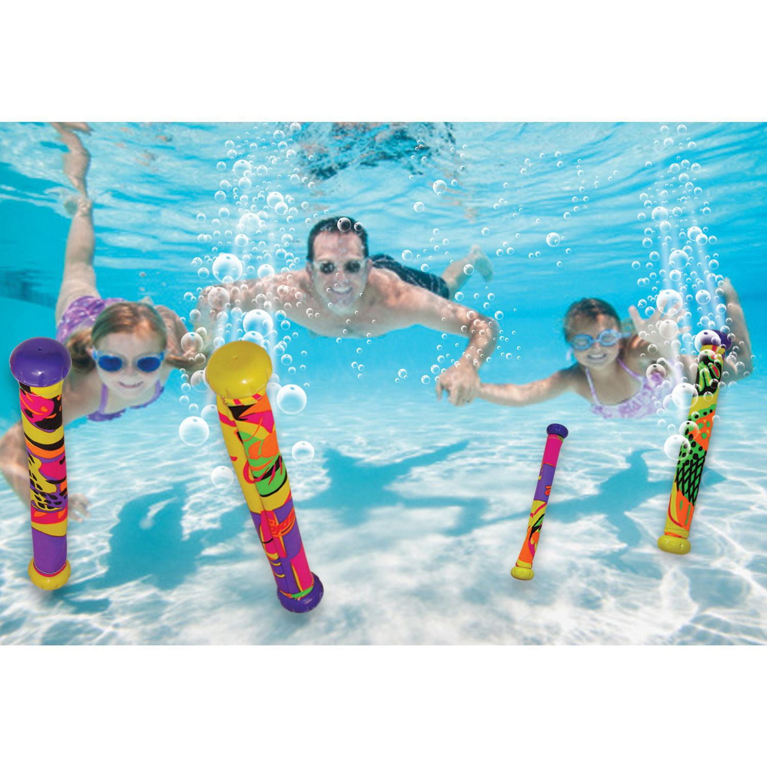Play Day Dizzy Dive Sticks, 8-Pack, Blue Yellow Stick