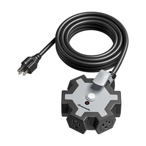 DEWENWILS Heavy Duty 5-Outlet Power Strip, 15FT Extension Cord, outlet extender, Grey