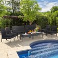 thumbnail image 1 of Costway 8 PCS Patio Rattan Furniture Set Cushioned Sofa Armrest Garden Black, 1 of 9