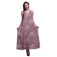 thumbnail image 1 of Bimba Robe Maxi à Bretelles Spaghetti Sans Manches pour Femmes en Rayonne à Imprimé Floral, Coupe Évasée - X-Grand, 1 of 5