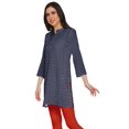 thumbnail image 2 of Moomaya Robes Tuniques Courtes en Poly-Crêpe pour Femmes Kurti Imprimé Mini Tenue d'Été, 2 of 5