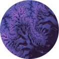 thumbnail image 1 of Ahgly Company Tapis d'Intérieur Rond Lavable en Machine Transitionnel Violet, 7 Pieds Rond, 1 of 7