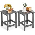 thumbnail image 1 of Gymax 2 Pcs Table d'Appoint Adirondack de Patio 14 Pieds' HDPE Carré Résistant aux Intempéries Jardin Gris, 1 of 5