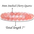 thumbnail image 2 of Bracelet Extensible Unisexe en Perles Rondes de 8 mm en Quartz Cerise Fondue, Pierre Précieuse 7 Pouces, 2 of 5