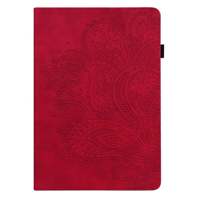 Pour Amazon Fire Max 11 2023 Étui Pliant Support Intelligent Étui en Cuir PU pour Tablette pour Fire Max 11 Pouces Fire Max 11 Étui pour Tablette Rouge-Fleur pour Fire Max 11 2023