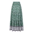 thumbnail image 4 of RKSTN Jupes pour Femmes Rétro Mode Confortable Quotidienne Jupe Taille Haute Imprimé Floral Jupe Trapèze Évasée Jupe Maxi, 4 of 8