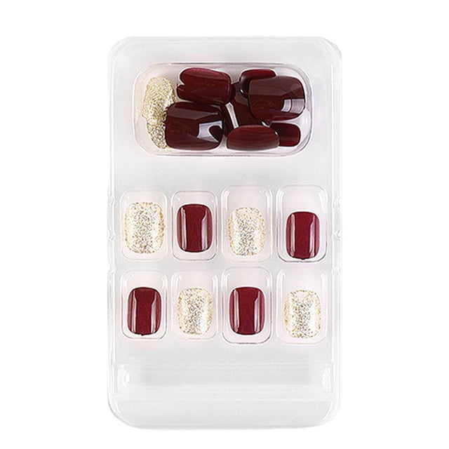 relayinert False Nail Removable Wearable Simple to Apply Smooth Surface Various Shapes Fake Fingernail Strong Viscosity Charming Paster 10