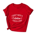 thumbnail image 1 of Penkiiy T-Shirts de la Saint-Valentin pour Femmes, Jolis T-Shirts Graphiques à Imprimé Cœur, Haut Décontracté à Manches Courtes 2TG Rouge, 1 of 7
