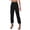 Black, variant on HAiming Womens Cargo Pants Casual Elastic Waist Trouser with Pockets Workwear Pants Travel Jogging Workout and Gym Solid Color