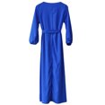 thumbnail image 4 of Gspmoly Robes pour Femmes, Robe Décontractée pour Femmes à Col Rond, Manches Longues Lanterne, Chandail à Enfiler, Ceinture, Robe de Couleur Unie, Robe de Cocktail, Offres des Fêtes, 4 of 5