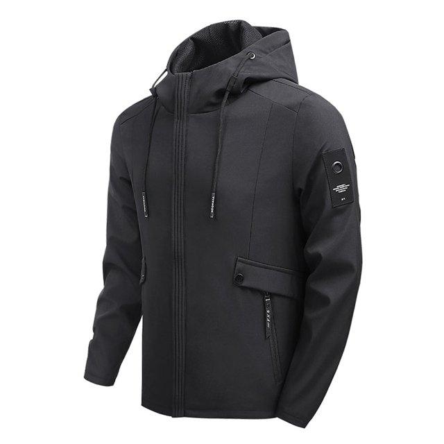 Manteaux à Manches Longues pour Hommes Automne&Hiver avec Poches, Veste à Capuche