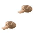 thumbnail image 3 of yingyy Peaked Caps Retro Fashion Breathable Woolen Octagonal Hats Beautiful Lines Easy Matching Sun for Visor Design Headgear Light Tan 2Set, 3 of 6