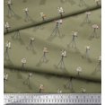 thumbnail image 1 of Soimoi Green Rayon Fabric Stand & Camera Fashion Print Fabric by Yard 56 Inch Wide, 1 of 2