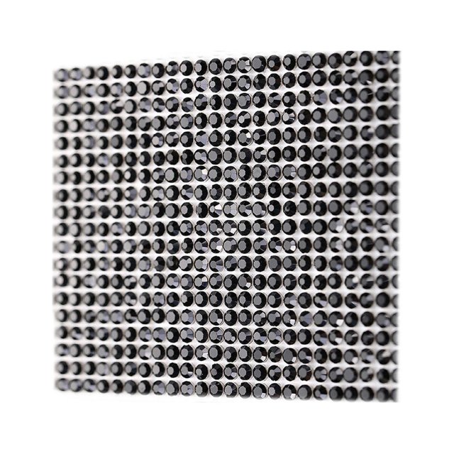 tredstone Crystal Rhinestone Ribbon Clothing Accessories Sticker Convenient Using Present Decoration Sheet with Shine Appearance Exquisite black 8double side tape