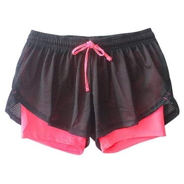 HAiming Shorts de Course pour Femmes Été Décontractés en Maille Double Couche à Cordon Taille Élastique Shorts de Yoga et de Sport avec Poche