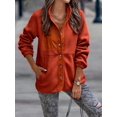 thumbnail image 2 of REDHOTYPE Women's Button Long Sleeve Brushed Jacket Coats with Pockets, 2 of 4
