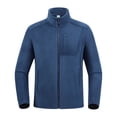 thumbnail image 4 of Lovzfmll Men's Polar Fleece Jacket, Solid Color Stand Collar, Long Sleeve Zip Front, Plush Lining, Fall Jackets for Men, Soft Thermal Jacket, 4 of 4