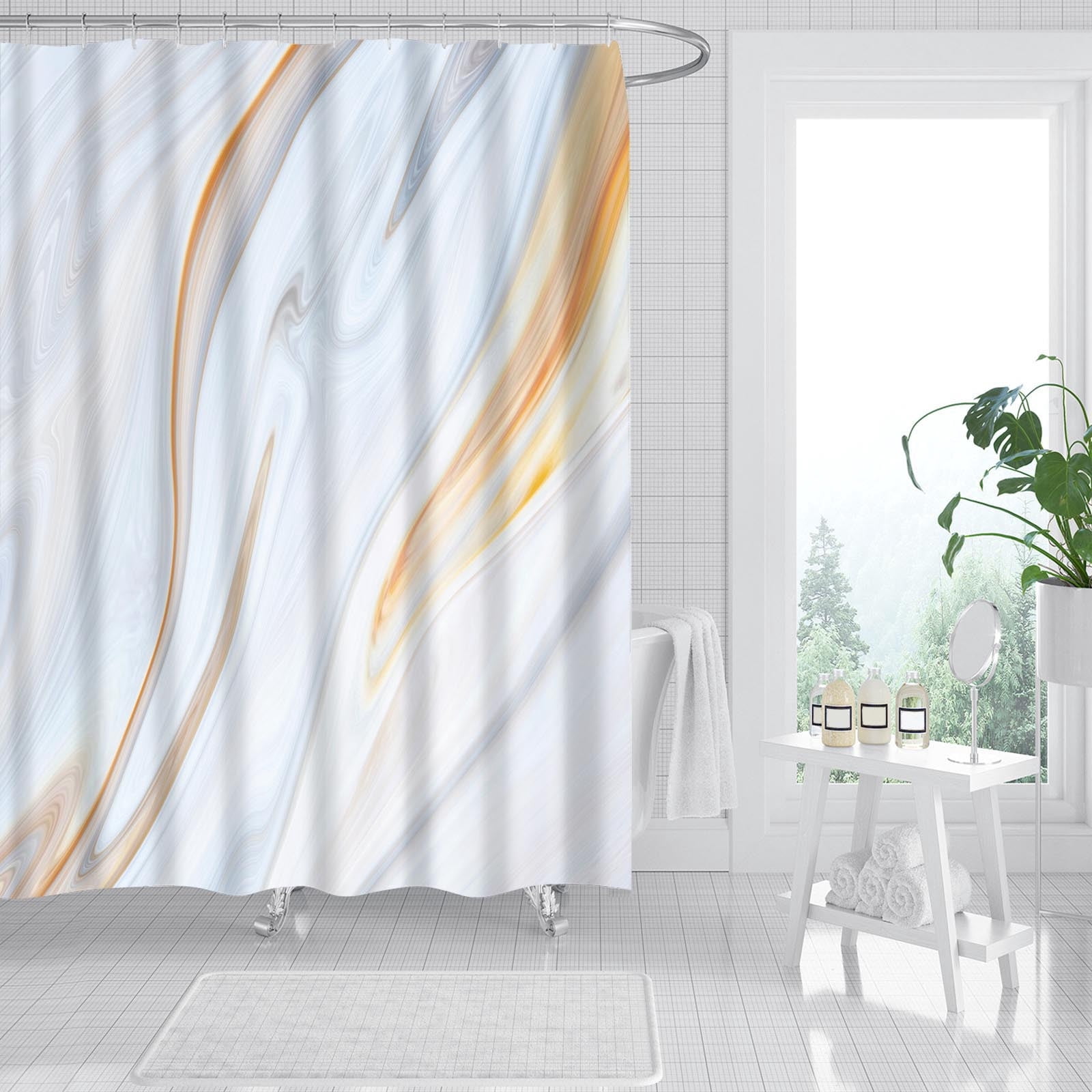 Aidoshy Various Patterns Shower Shower Curtain Bathroom Shower Curtain Digital Printing Polyester Shower Curtain Shower Curtain Liner Bathroom