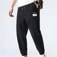thumbnail image 2 of Pisexur Men's Pants Stretch Drawstring Joggers Sweatpants Regular Fit Solid Color Ribbed Yoga Sweatpants Full Length Elastic Bottom Gym Trousers Summer Casual Lounge Pants with Pockets,M-5XL, 2 of 4