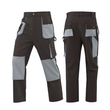 Erwazi Men's Utility Work Heavy Duty Construction Workwear Pants Carpenter Knee Reinforcement Trousers Color Block Safety Pants with Multi Pocket