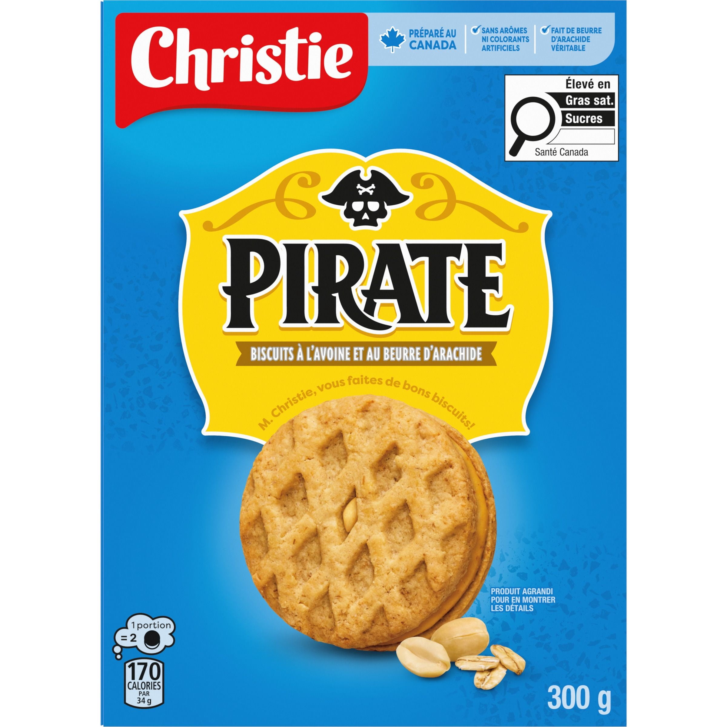 Biscuits à l’avoine et au beurre d’arachide Pirate de Peek Freans