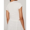 thumbnail image 3 of EYIIYE T-Shirts à Col Rond Aguichant pour Femmes, Manches Courtes, Hauts Courts, Blouses Mignonnes, Imprimé Fruit/grenouille, T-Shirts Ajustés, Mode Décontractée, Vêtements Mode Urbaine pour Adolescentes, Été, Quotidien, 3 of 4