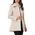 thumbnail image 4 of INSPIRE CHIC Manteau d'Hiver à Col Rabattu pour Femmes avec Poches TG Blanc Crème, 4 of 6
