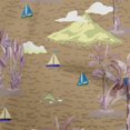 thumbnail image 1 of oneOone Velvet Brown Fabric Tropical Beach Sewing Craft Projects Fabric Prints By Yard 58 Inch Wide, 1 of 4