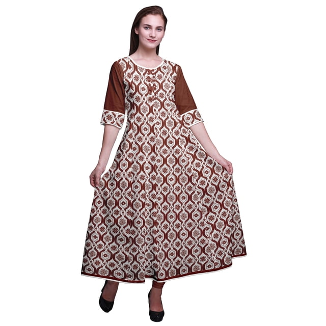Bimba Robe Décontractée AnarkaliKurtiMaxi Imprimée IndianKurtisFor Women