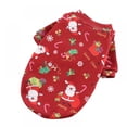thumbnail image 4 of Snowman  Pet Clothes for Dog Pajamas Soft Christmas PJS  Medium Red Back Length, 4 of 10
