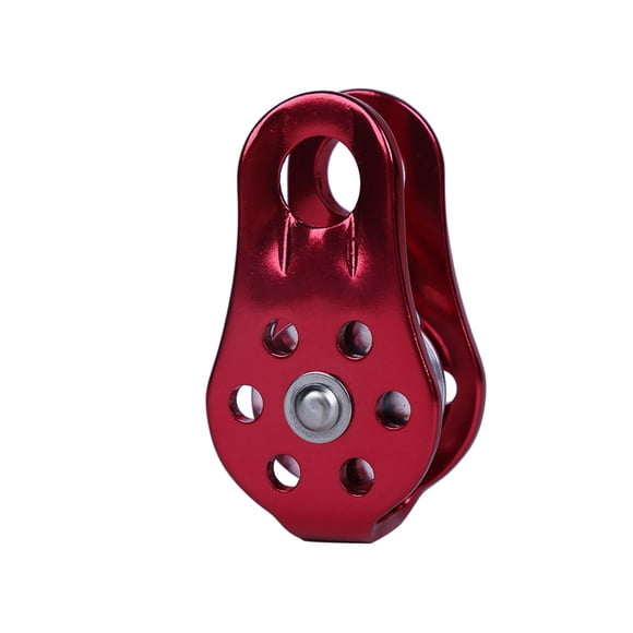 QualitChoice Poulie d'Escalade avec Roulement à Billes Outil de Survie Accessoire de Secours en Haute Altitude Alliage d'Aluminium pour Équipement de Transport Traverse Rouge