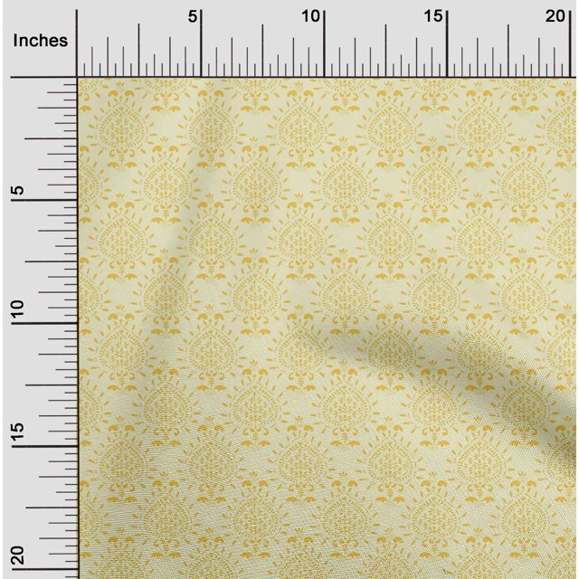 oneOone Cotton Cambric Fabric Floral Block Print Sewing Fabric BTY 56 Inch Wide