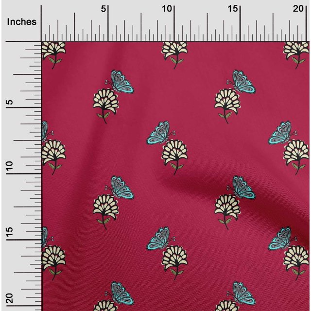 oneOone Viscose Jersey Fabric Floral & Block Decor Fabric Printed BTY 60 Inch Wide