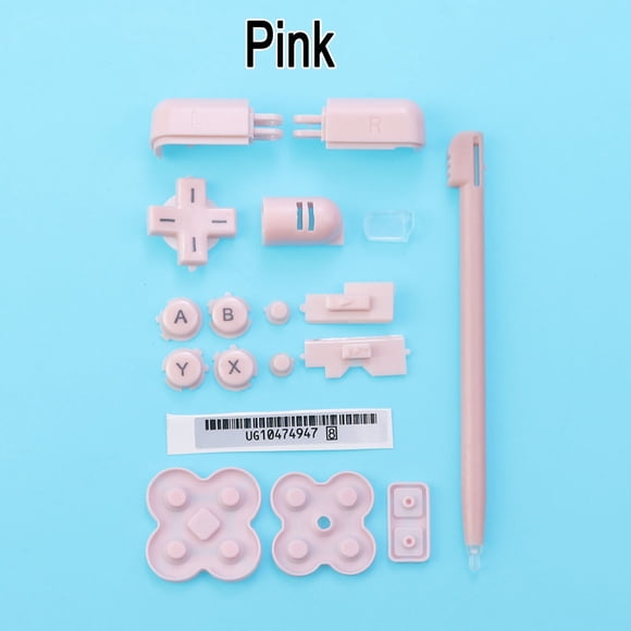 1Set For DS Lite/NDSL Replacement ABXY LRD Pad Cross Button Full Set of Buttons and Conductive Adhesive Buttons and Stylus Parts Pink