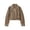 Brun, variante sur Veste en Cuir Femme Chic Veste en Cuir pour Femme avec Poches Zippées et Effet Lavé Design Court Veste en Cuir pour Femme