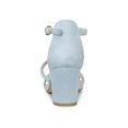 thumbnail image 2 of BLISSFUL STEP Women's Open Toe Strappy Block Heel Sandals Sky Blue 5, 2 of 7