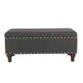thumbnail image 3 of HomePop Traditional Fabric Large Storage Bench with Nailhead Trim in Charcoal, 3 of 10
