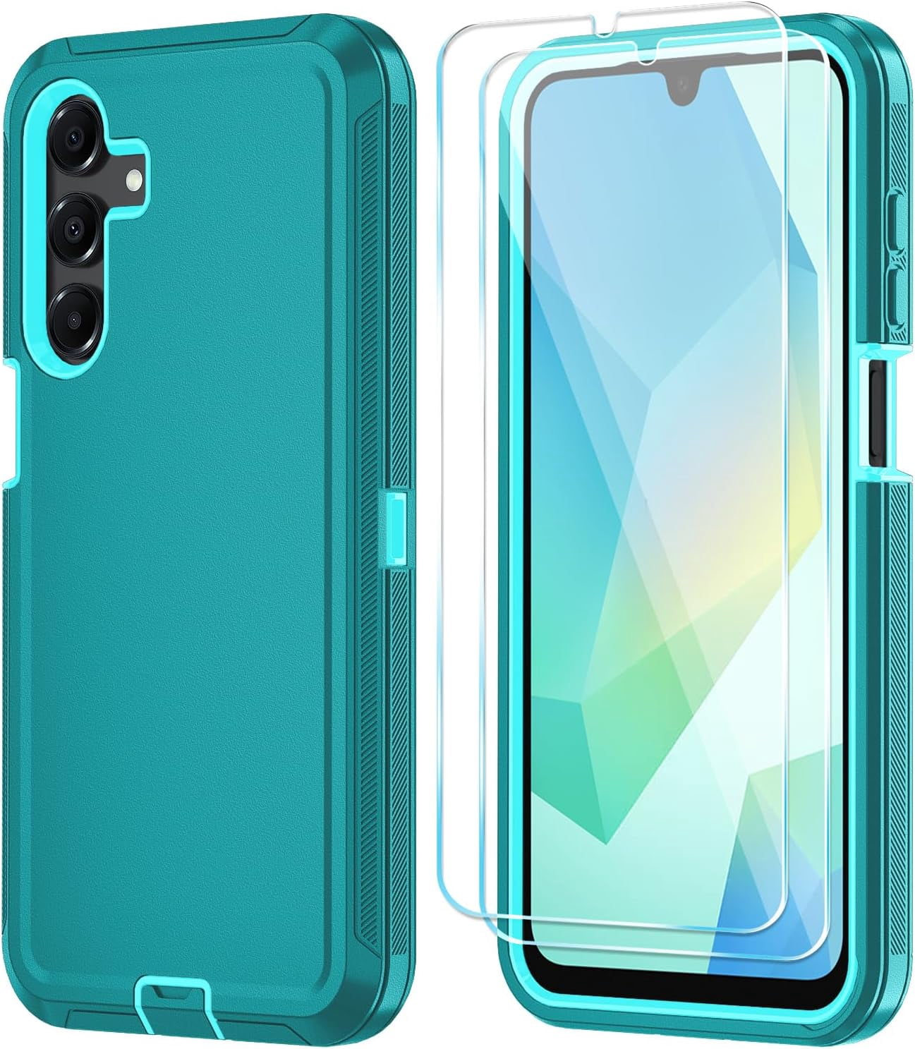 HCTian Phone Case for Samsung Galaxy A16 5G Case with HD Screen Protector, Heavy Duty Shockproof & Dropproof 3-Layer Cover Phone Case for Galaxy A16